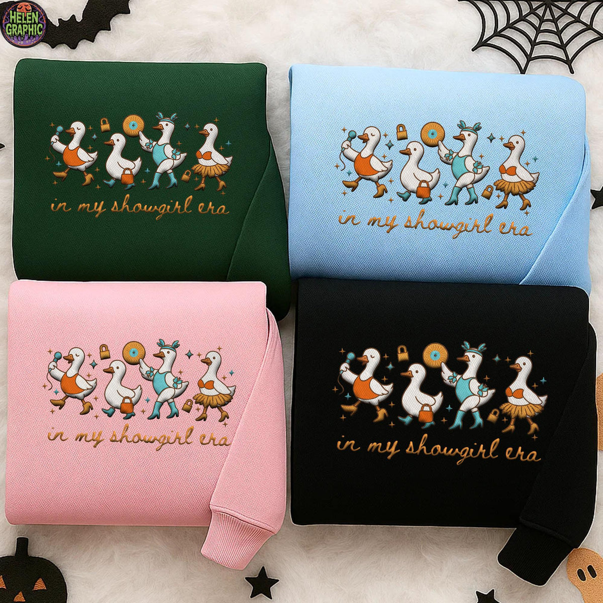 Show Girl Goose Embroidered Sweatshirt