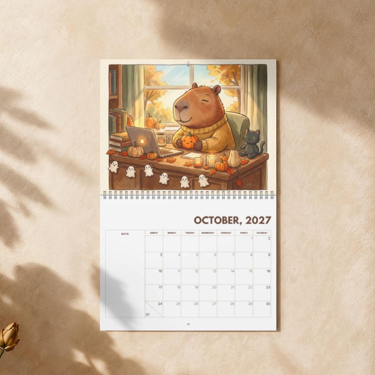 Office Capybara 2027 Wall Calendar, Funny Office Calendar, Cute Capybara Gift, Work Desk Decor, Coworker Gift, Office Humor