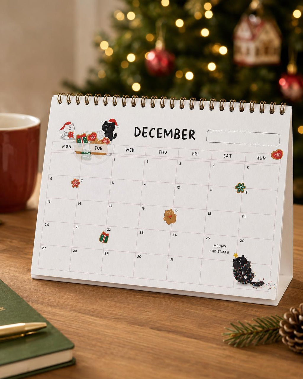 2027 Desk Calendar, Funny Cat Calendar, A5 Standing Desk Calendar, Monthly Planner Gift for Cat Lovers, A5