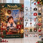 Personalized Doctor Advent Calendar HG, 24 Medical Christmas Charms, Custom Name Future Doctor Gift, Holiday Countdown Box