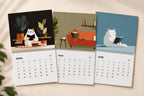 2027 Cozy Cat Calendar for Book Lovers, Whimsical Feline Illustration Calendar, Literary Gift for Readers, Reading Cats 2027 Wall Calendar