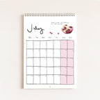 2027 Food Themed Wall Calendar by Amelia Jayne, Hand-Drawn Tablescapes (A4)
