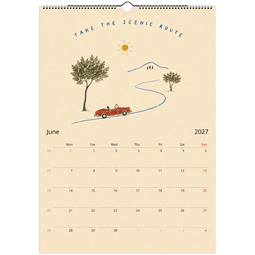 2027 Wall Calendar, Illustrated Wall Calendar