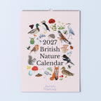 2027 British Nature Wall Calendar – Illustrated Nature charts, Monthly Planner (A4)