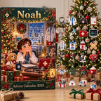 Personalized Doctor Advent Calendar HG, 24 Medical Christmas Charms, Custom Name Future Doctor Gift, Holiday Countdown Box