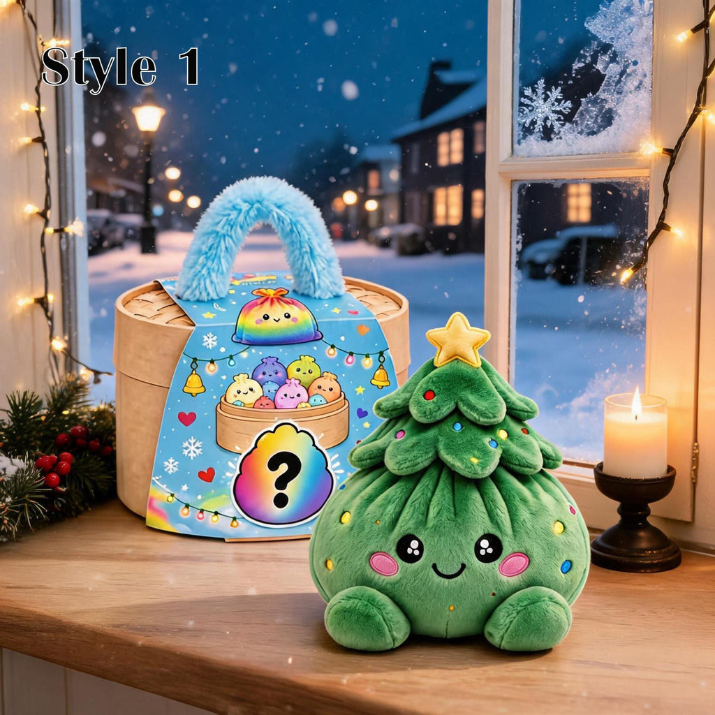 Christmas Dumpling Plush, Cute Squishy Bao Plushy, Kawaii Xmas Stuffed Animal, Holiday Gifts for Kids, Plush Dumpling,Stuffed Home Decor