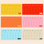 2027 Retro Desk Calendar, Recycled Paper, Office Organizer, Free Standing Planner