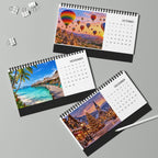 2027 Desk Calendar, Scenic Travel Photo Calendar, Small Office Calendar, Monthly Planner Gift for Coworker