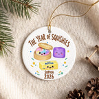 Custom Squishy Ornament with Name, Personalized Christmas Ornament, The Year of Squishies Tree Decor, Holiday Gift for Kids and Collectors