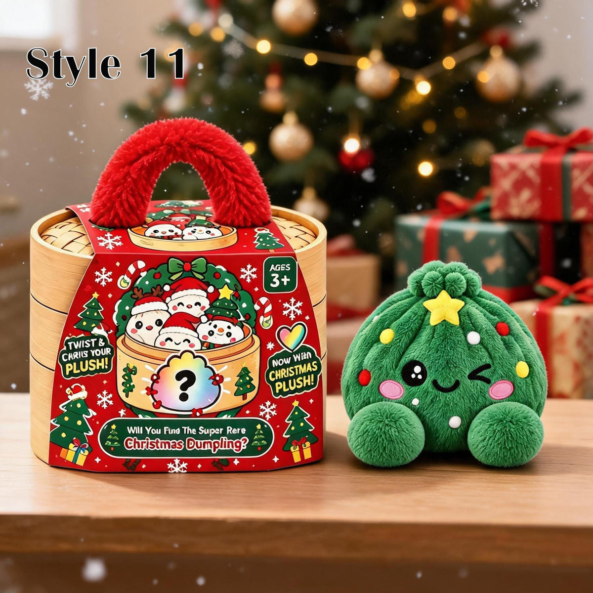 Christmas Dumpling Plush, Cute Squishy Bao Plushy, Kawaii Xmas Stuffed Animal, Holiday Gifts for Kids, Plush Dumpling,Stuffed Home Decor