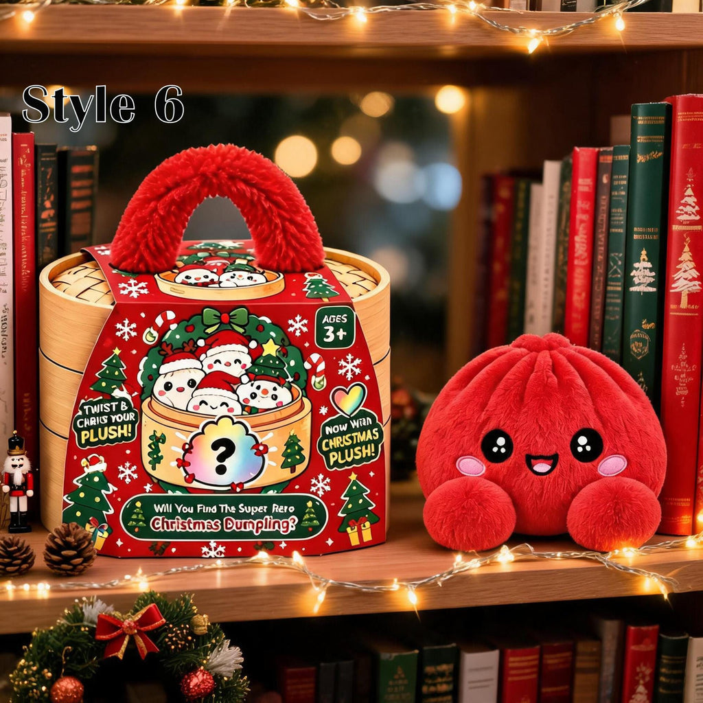 Christmas Dumpling Plush, Cute Squishy Bao Plushy, Kawaii Xmas Stuffed Animal, Holiday Gifts for Kids, Plush Dumpling,Stuffed Home Decor